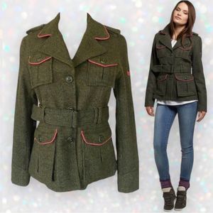 Superdry Olive Tweed Check Military Artillery Jacket
